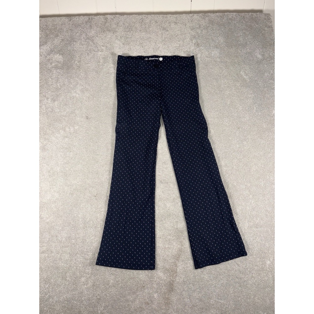 betabrand bootcut dress pants dress pants navy print medium‎ petite